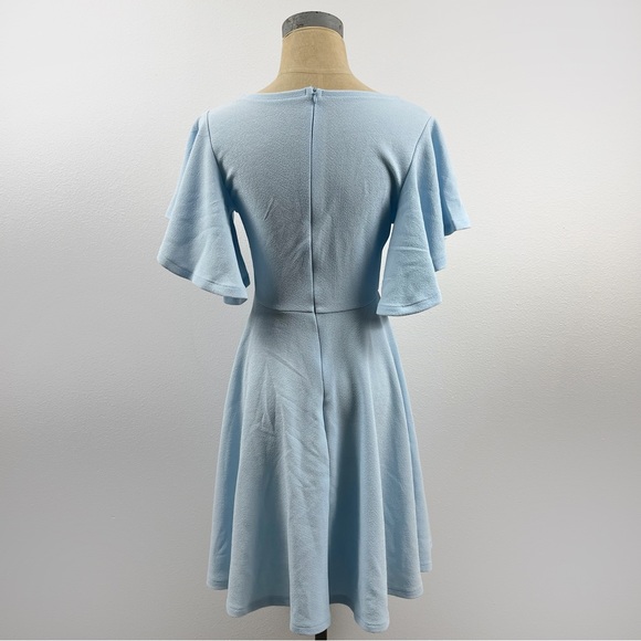 Flutter Sleeve Swing A Line Dress Baby Blue Pleats Size Small NWT - Picture 4 of 8